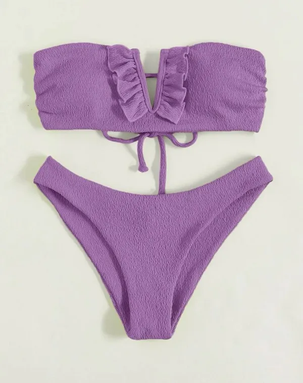 SheIn Lilac Swim Suit Set - Image 3
