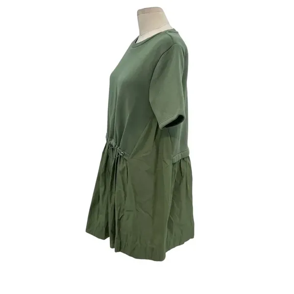 Anthropologie Pilcro Sweatshirt Twofer Mini‎ Dress Short-Sleeve Moss Green Small - Image 7