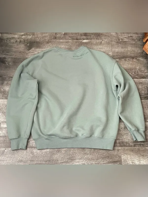 SEE THE WAY I SEE Overthinker Crewneck Sweater in Sage Green - Image 3