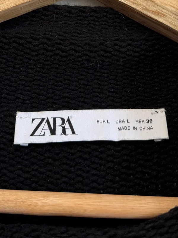 ZARA Black Mockneck Sweater Size Large Chunky Fall Winter Blogger Fav - Image 3