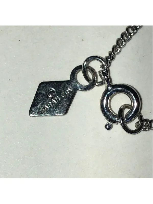 Sarah Coventry Silver Tone Black Stone Pendant Necklace - Image 3