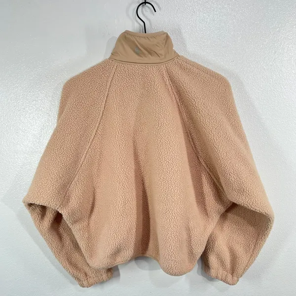 FP Movement Hit The Slopes Fleece Pullover Womens XS Peach Snap Mock Neck Jacket - Image 3