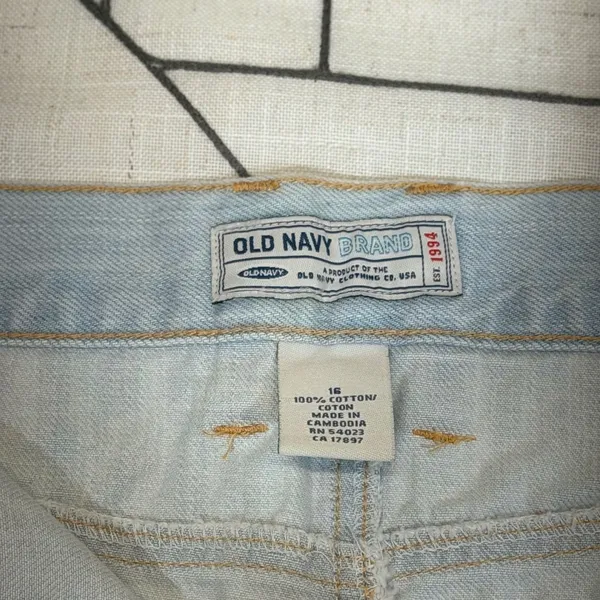 Old Navy Denim Mini‎ Skirt 16 Light Blue Carpenter Y2K Utility Cotton - Image 6