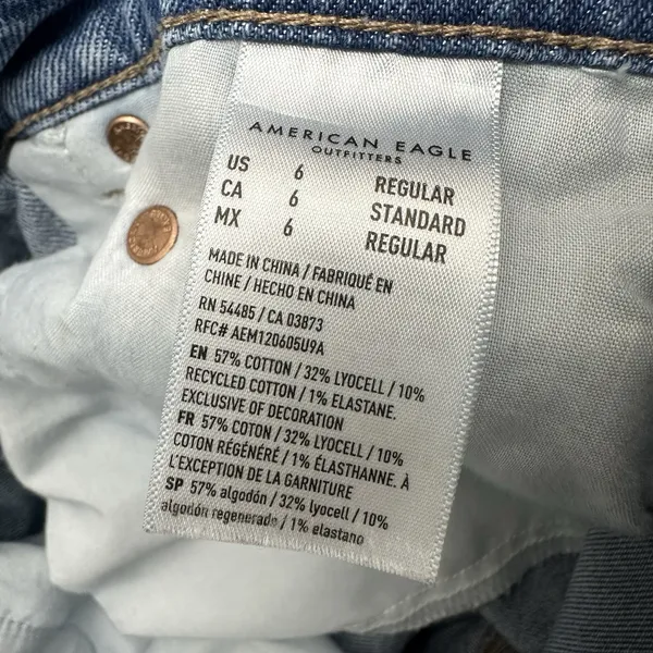 American‎ Eagle 90s Bootcut Jeans High Rise Boho Festival Stretch Women's 6 x 30 - Image 5