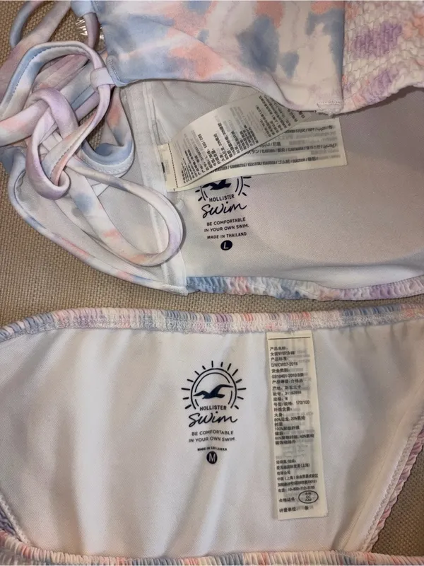 Hollister Pastel Tie-Dye Strapless Bikini Set - Image 3