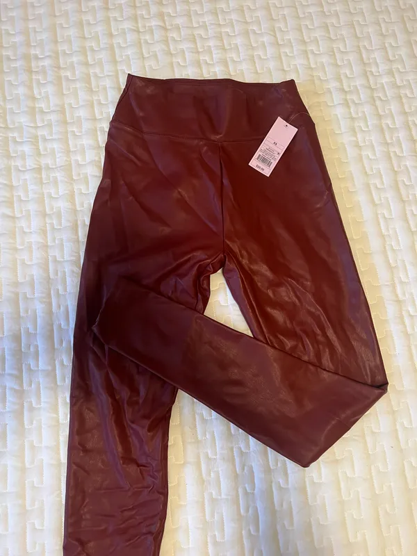 Target Maroon Pleather Leggings - Image 2