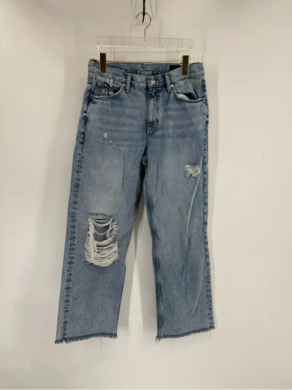 AllSaints April Boys Distressed Ripped Boyfriend Denim Women’s Jean size 27‎ - Image 2