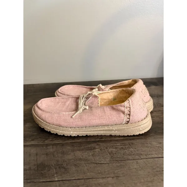 Hey Dude Wendy Pumice Mica Pink Slip On Loafers Womens 6 Casual Shoes - Image 6