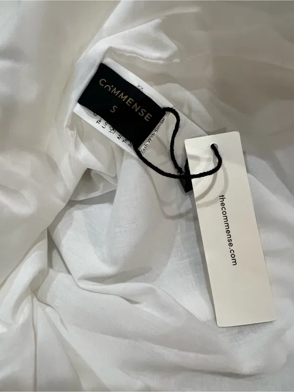 Commense Amber Detail Cami Midi Dress White Linen Blend Side Cutout Size S NWT - Image 7