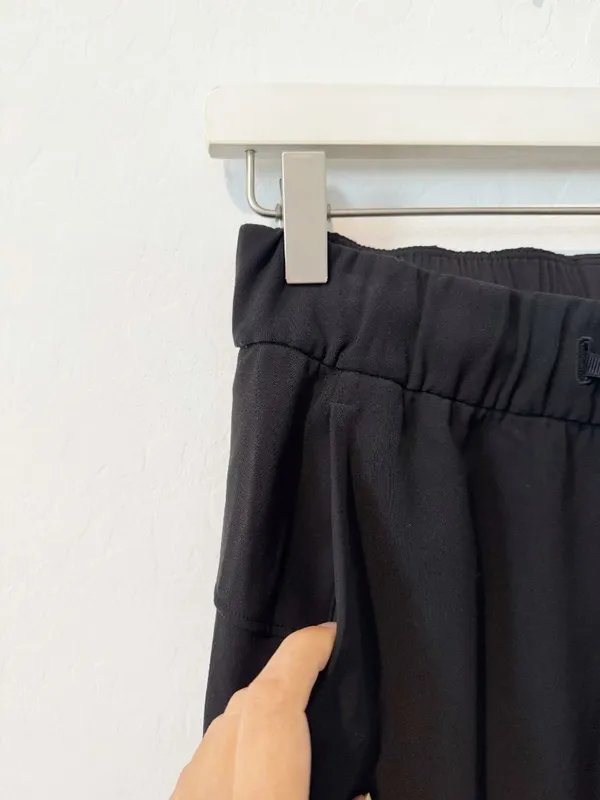 Lululemon On The Fly Pants Size 2 Black High Rise Drawstring Travel Quiet Luxury - Image 6