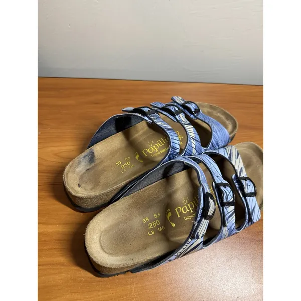 Birkenstock Papillio Florida Three Strap Floral Sandals Buckle Sz 39 Women's 8 - Image 3