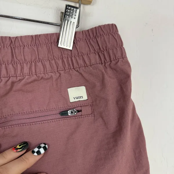 Vuori Mauve Vintage Ripstop Shorts Womens Pull On Elastic Waist - Image 9