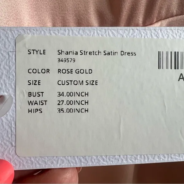 AZAZIE SHANIA NWT Rose Gold Sheath V-Neck Pleated Stretch Satin Dress Size C - Image 9