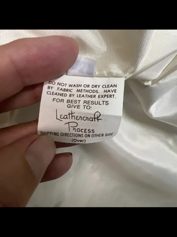 Vintage Giovinezza Moda By Rocco New York Leather Coat Off-White. Size M Glam - Image 7