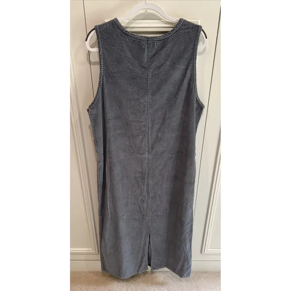 Northern Isles Wide‎ Wale Corduroy Sleeveless Maxi Dress Gray Modest Minimalist - Image 3