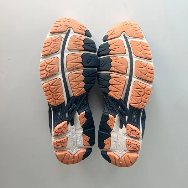 Asics Gel-Kayano 24 Running Sneakers Shoes Blue Orange T799N Women 9 - Image 7