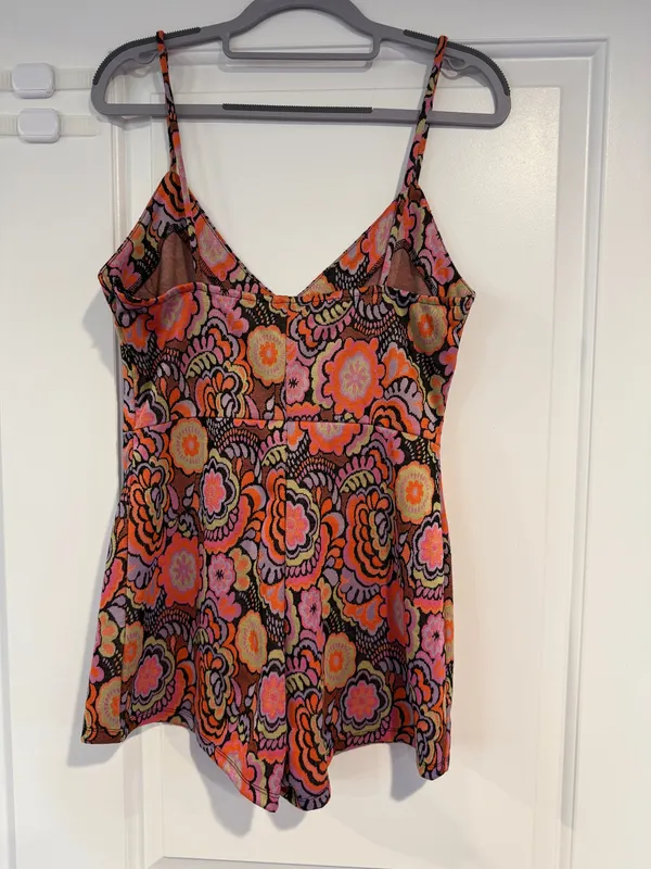 Zara Floral Print Romper Spaghetti Strap Women's Size Medium NWT Retro - Image 5