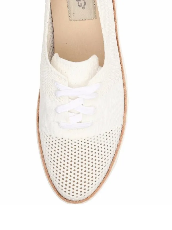 NWT UGG Pinkett Lace-Up HyperWeave Casual Knit Sneaker White Ivory Size 8 - Image 7