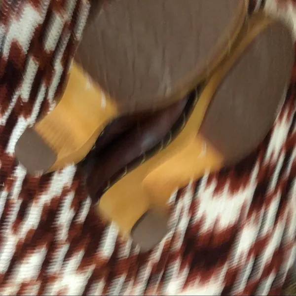 UGG Y2K Brown Lynnae Leather Shearling Fold Over Boot Wood Heel Bratz Whimsi 2000s #Fairy #Cottagecore Sz 10 - Image 3