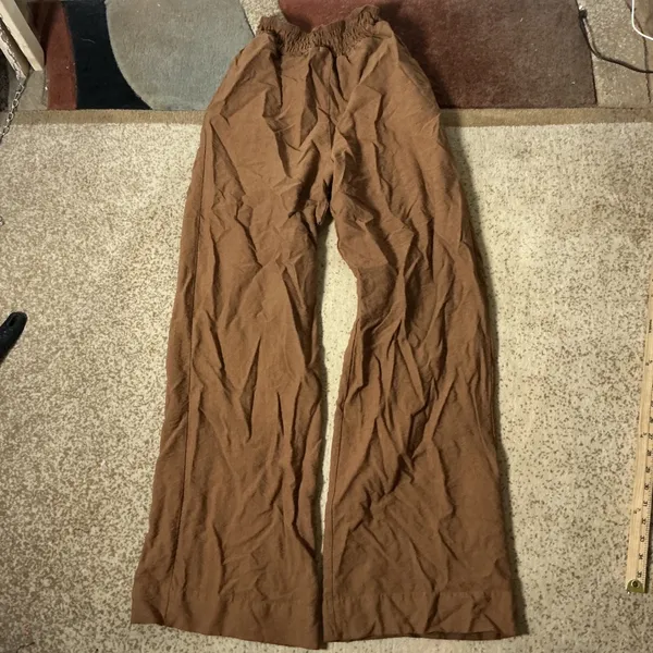 Sanctuary Smocked Elastic Waist Wide Leg Pants Womens XL Brown Boho Trousers - Image 7
