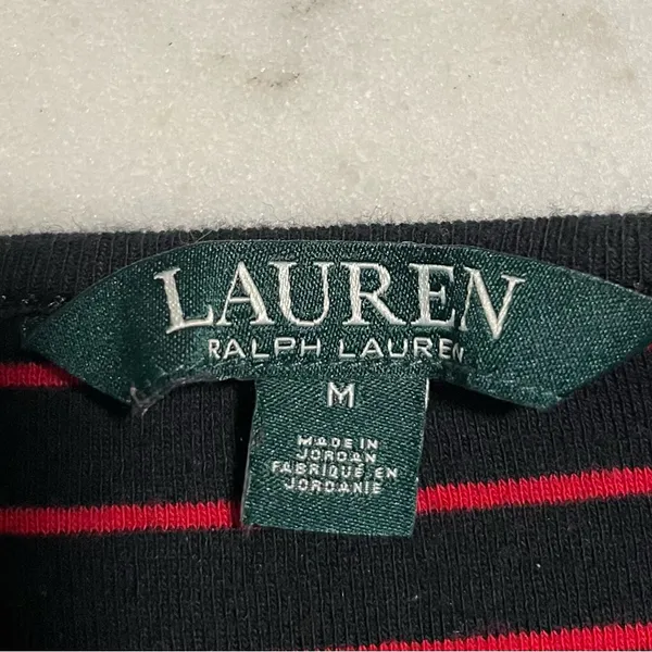 Ralph Lauren Black and Red Striped Top‎ - Image 2