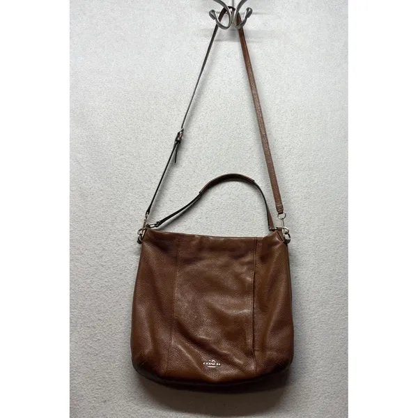 Coach Brown Pebbled Leather Madison Isabelle Hobo Bag Purse Shoulder Crossbody - Image 2