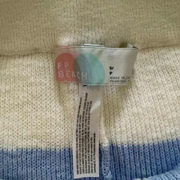 Free People Blue and White Striped Knit Sweater Set - Image 3