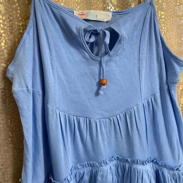 Free People Beach Noelle Light‎ Blue Tiered Mini Dress XS NWOT - Image 3