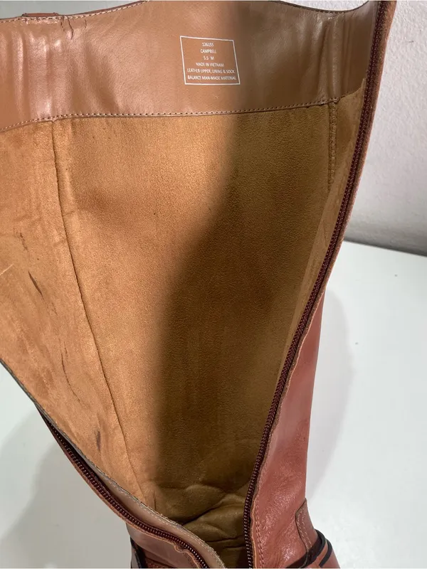 Franco Fortini Campbell Brown Leather Tall Riding Boots Knee High Women's 5.5 M - Image 7