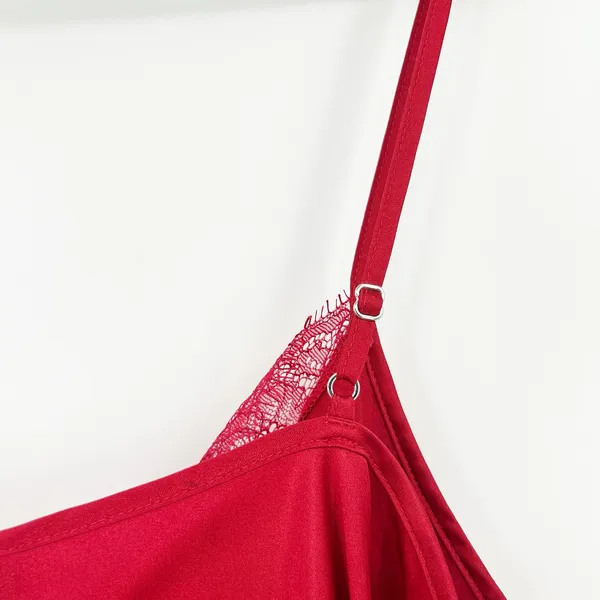 Victorias Secret VS Coquette Y2K Lace Trim Satin Babydoll Cami Slip Dress Size L - Image 6