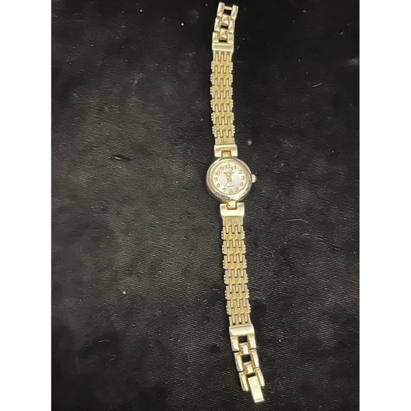 Gramercy Gold Link Bracelet Watch New Battery Japan Movt 90s - Image 5