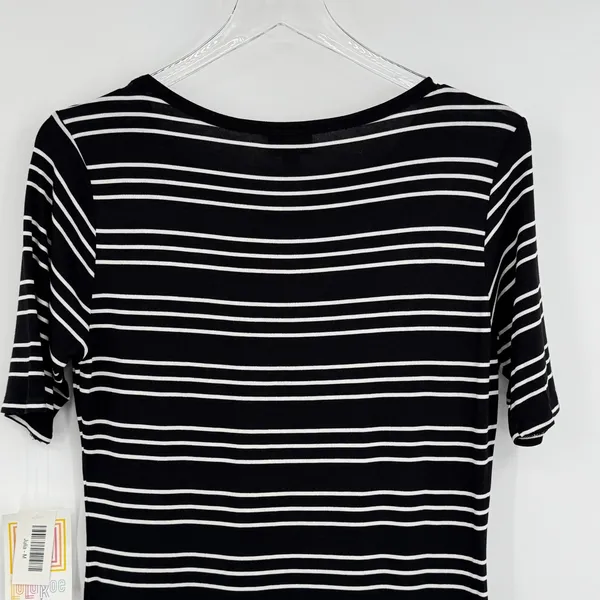 Lularoe Julia dress women's M pencil stripe jersey knit sheath black white NEW - Image 4