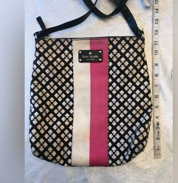 Kate Spade New York Victoria Classic Pink Stripe Crossbody Bag - Image 5