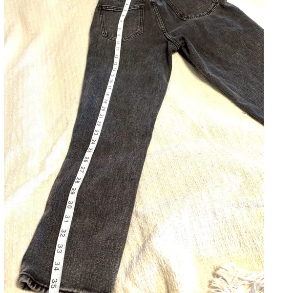 PacSun Mom Jeans Size 26 Black Gray Wash High Rise Straight Leg - Image 7