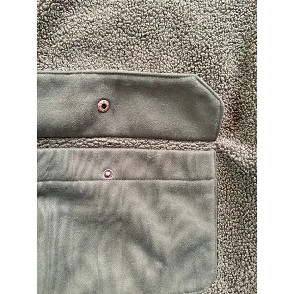 Women's Goumi Green Fleece Quarter-Zip Sweatshirt XS Sherpa Pockets - Image 9