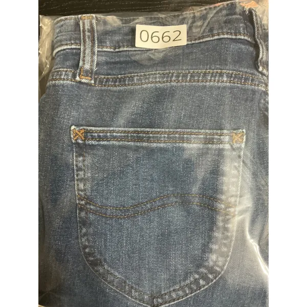 Lee Womens Flare Jeans Size 28 Bell Bottom Raw Hem Stretch Y2K Blue 112343951 - Image 8