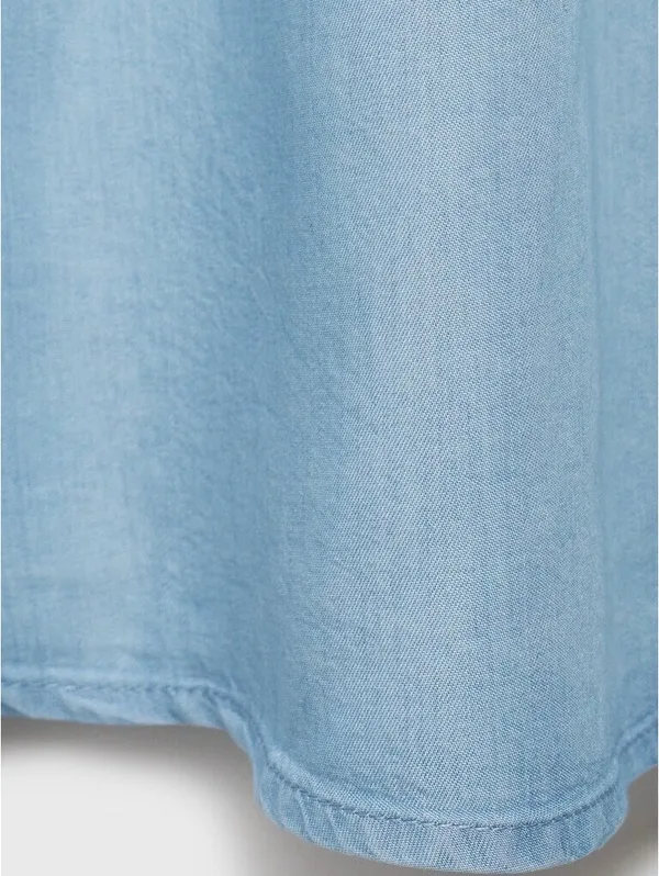Mango Soft Denim Midi-Skirt with Gathered Detail NWT Haley Medium Blue XS - Image 6