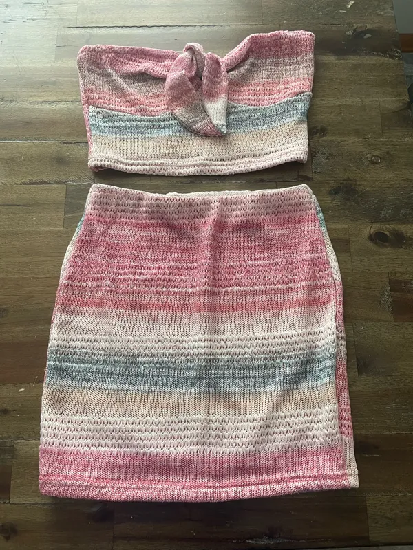 Shein strapless crop top and skirt set size extra small - Image 2