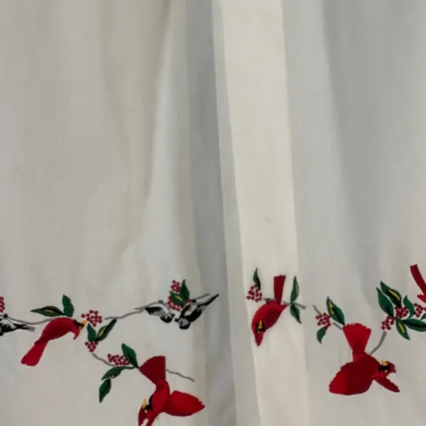 Orvis White Northern Cardinal Bird Floral Button Down Shirt Women Sz 18 VTG - Image 9