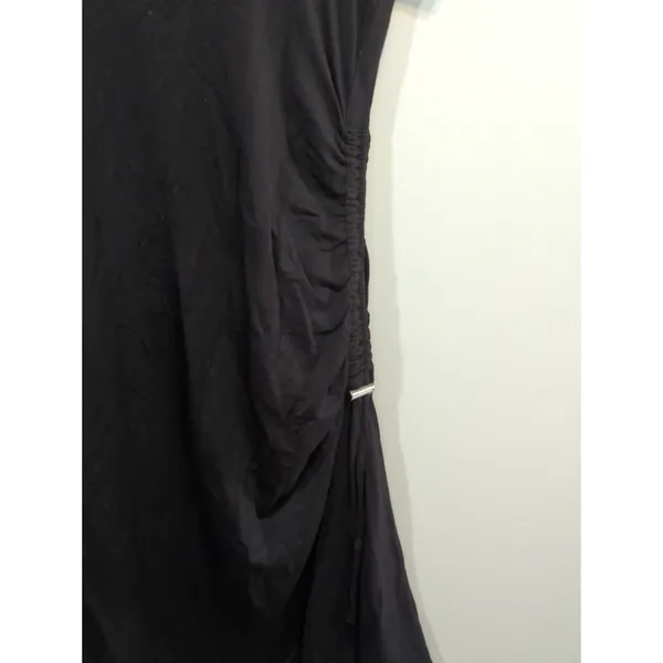 American Rag Cie‎ Black Ruched Side Tee Shirt Dress Womens Size L Short Sleeve - Image 4