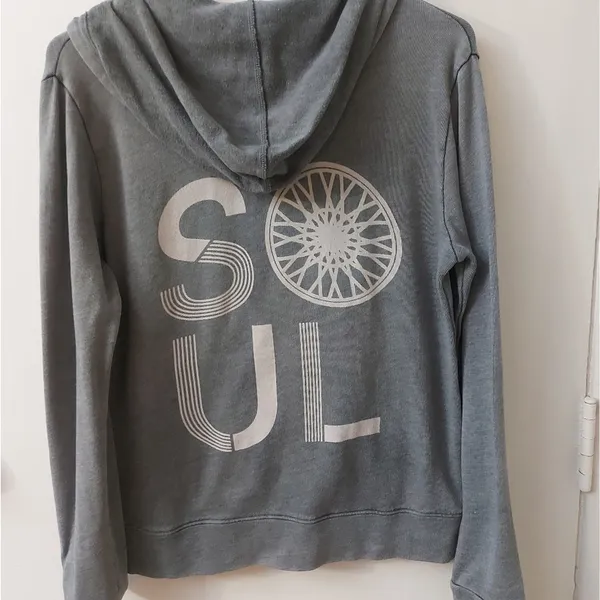 SoulCycle Spellout Gray/White Hoodie S Athleisure Sportswear Activewear Casual - Image 3