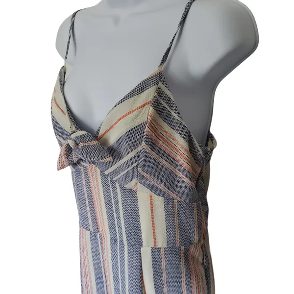 Trixxi Boho Striped Womens Jumpsuit Sz M Festival Coastal Retro Knotted Top - Image 5