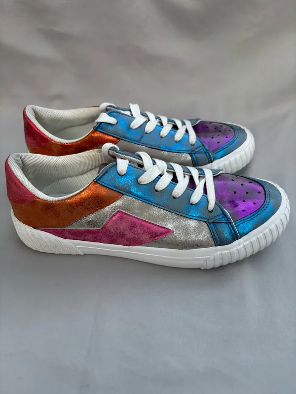 Blowfish Malibu Mens 8.5 Multicolor Colorblock Breathable Lace-Up Sneakers - Image 3