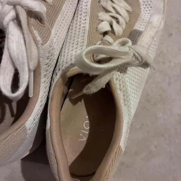 Vionic Galia Womens Knit Lace Up Sneakers Cream Tan Walking Shoes‎ Size 8.5 - Image 2