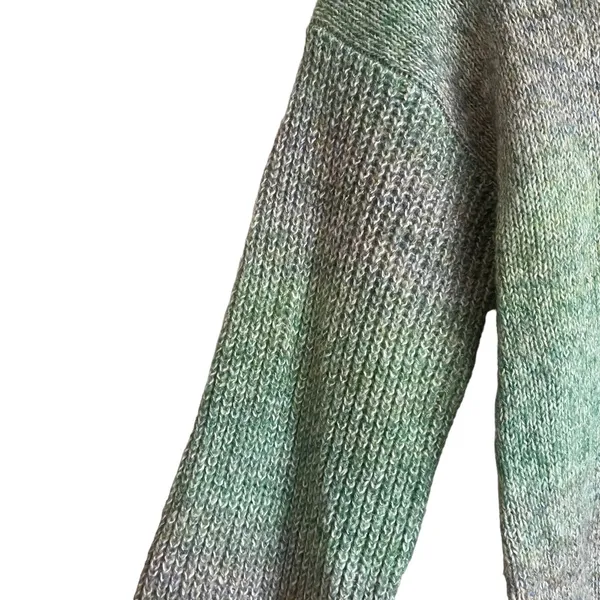 Abound Women Sweater XS Ombre Green Heather Knit Crewneck Minimalist‎ Cozycore - Image 6