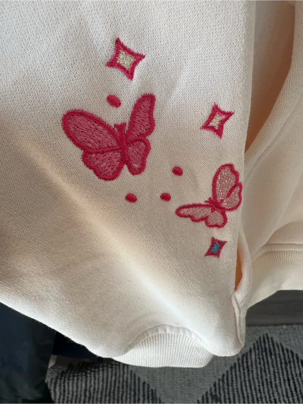 Y2K Floral You're Exactly Where You're Supposed To Be Letter Embroidered Hoodie - Image 5