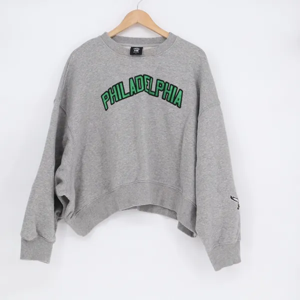 Philadelphia Eagles Sweatshirt Womens Large Gray New Era Long Sleeve Pullover - Image 2