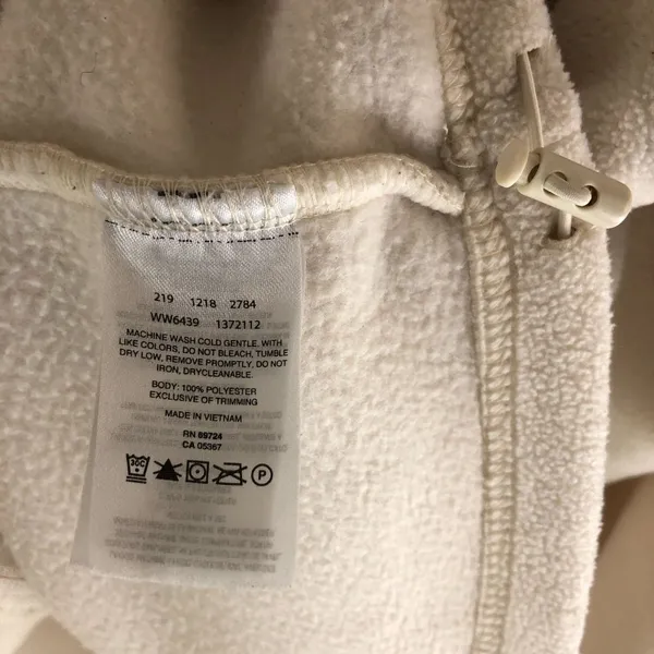 Columbia Womens Fleece Jacket Full Zip Pockets Cinch Waist Ivory 1X - Image 7