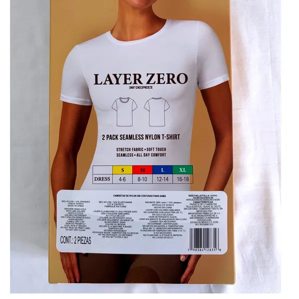 32 Degrees Layer Zero‎ Womens 2 Pack Seamless Nylon T-Shirt Black White Medium - Image 3