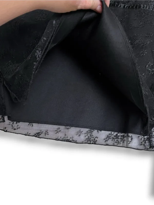 Vintage Black Lace V-Neck Tie Front Blouse - Image 6